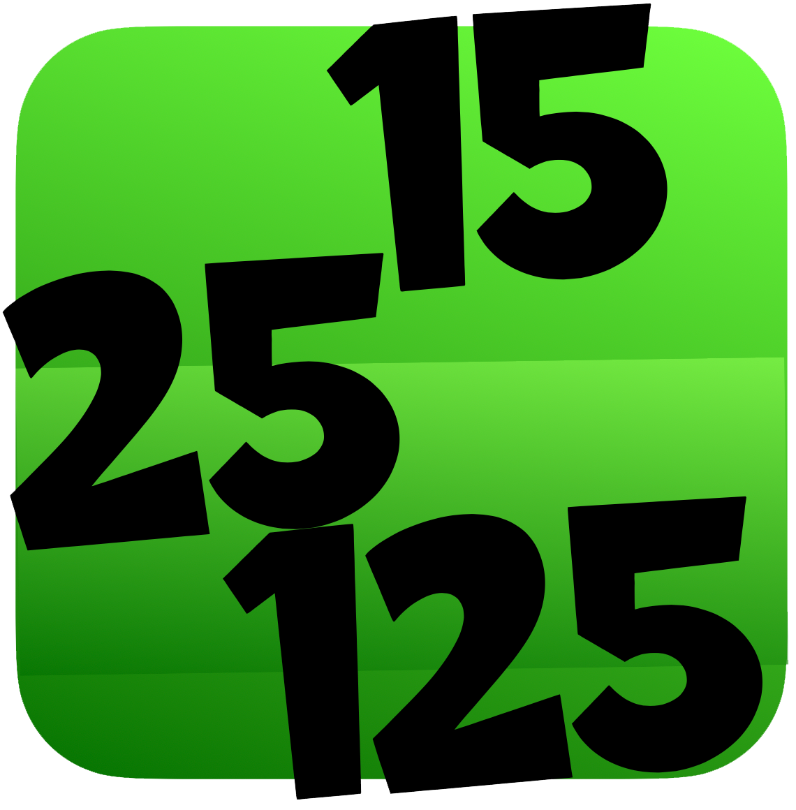15, 25, 125